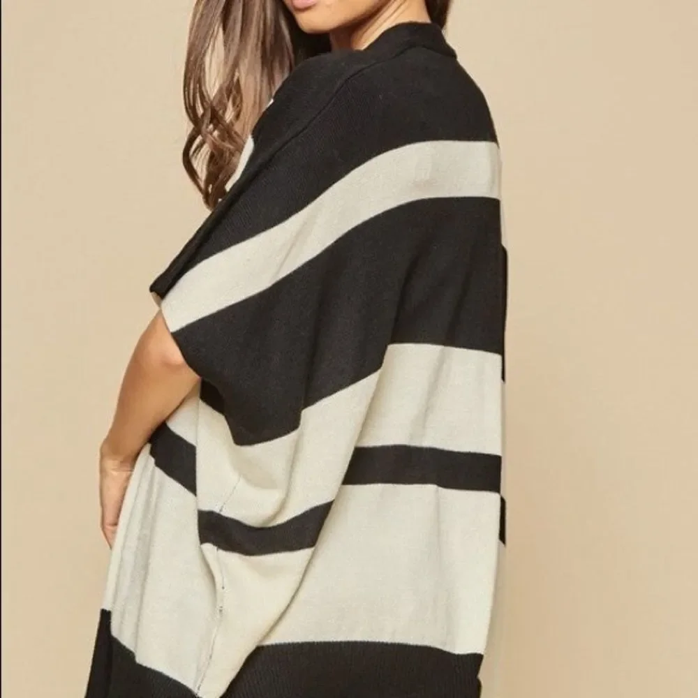 Open Front Striped Cardigan - Picture 2 of 5